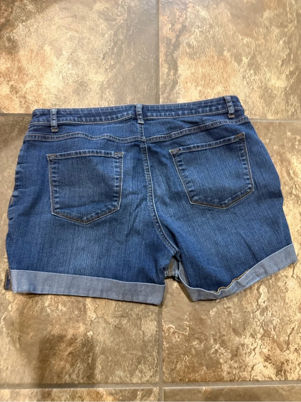 Apt. 9 Dark Blue Rolled-Cuff Denim Shorts